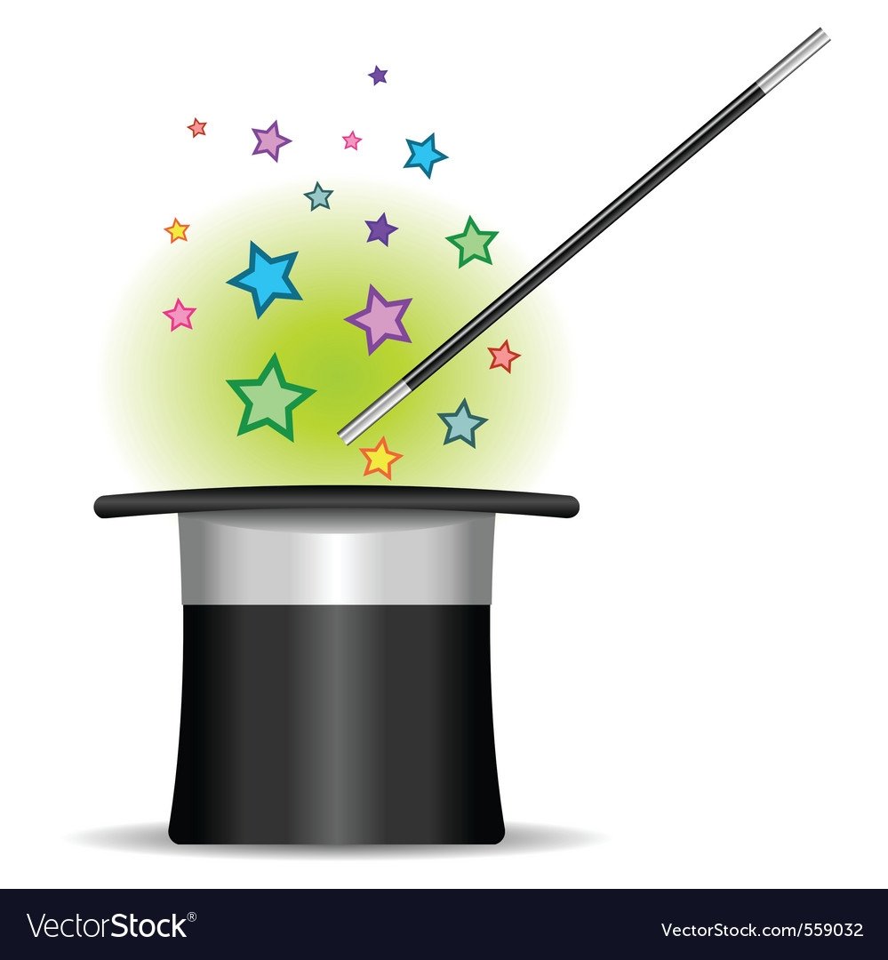 Шляпа фокусника на белом фоне