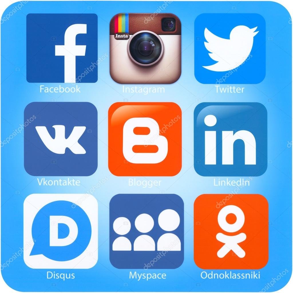 Значки соцсетей с названиями