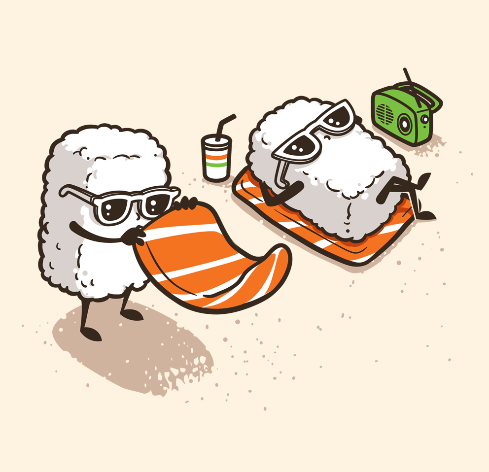 Суши на розовом фоне