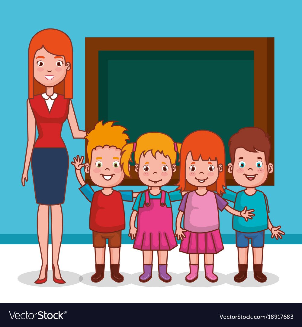 Педагог и дети мультяшные