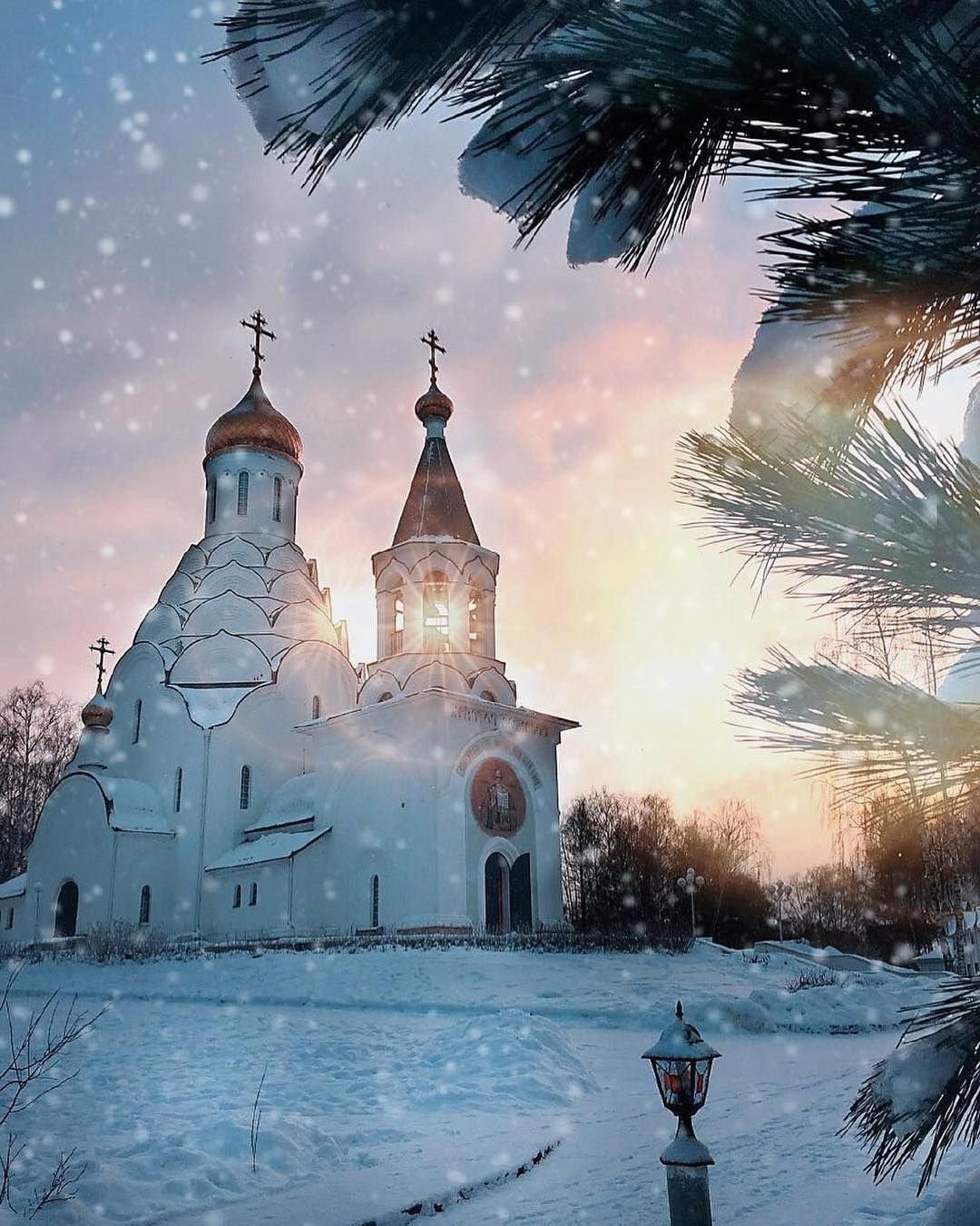Картинки с храмом и природой рождественским постом