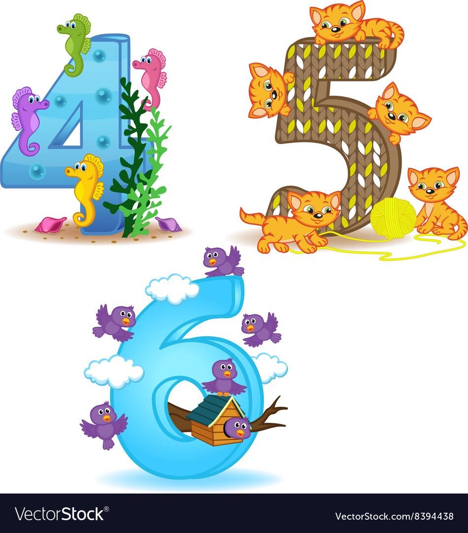 Красивые цифры с животными