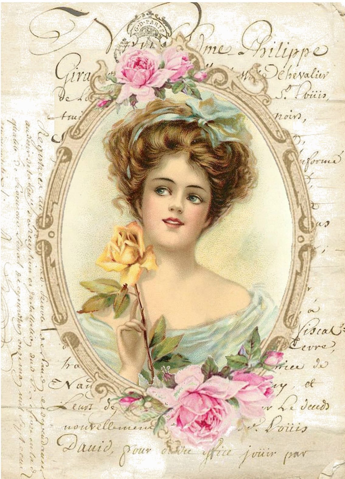 Винтажные девушки для декупажа