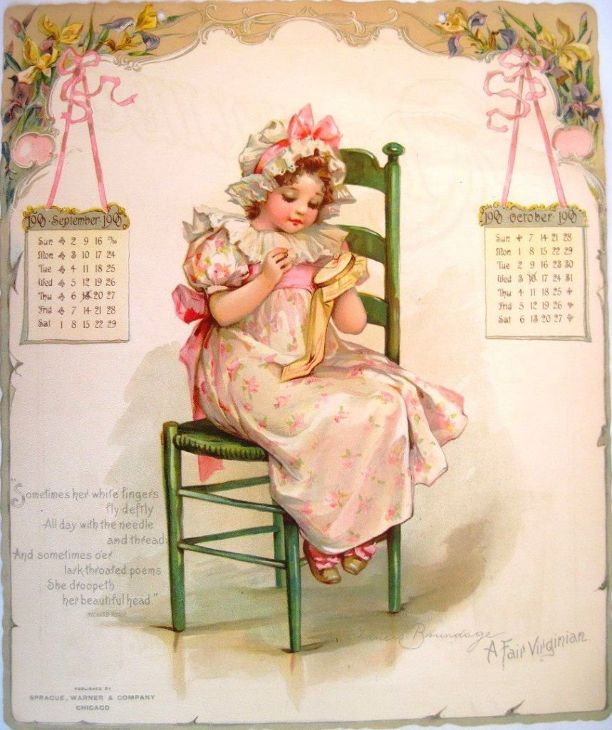 Старинные открытки на ткани