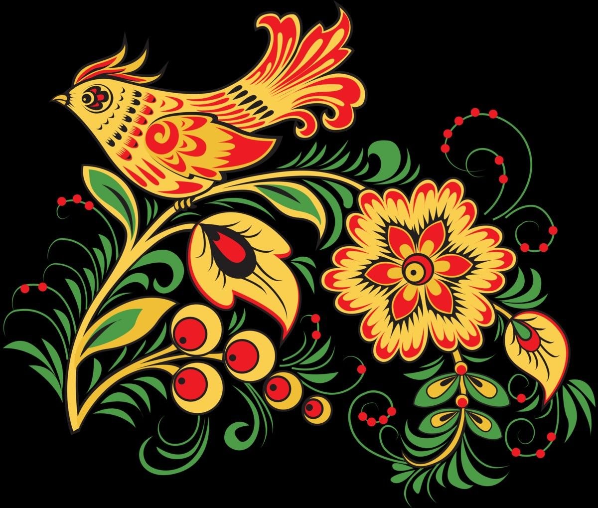 Русские народные росписи Хохломская