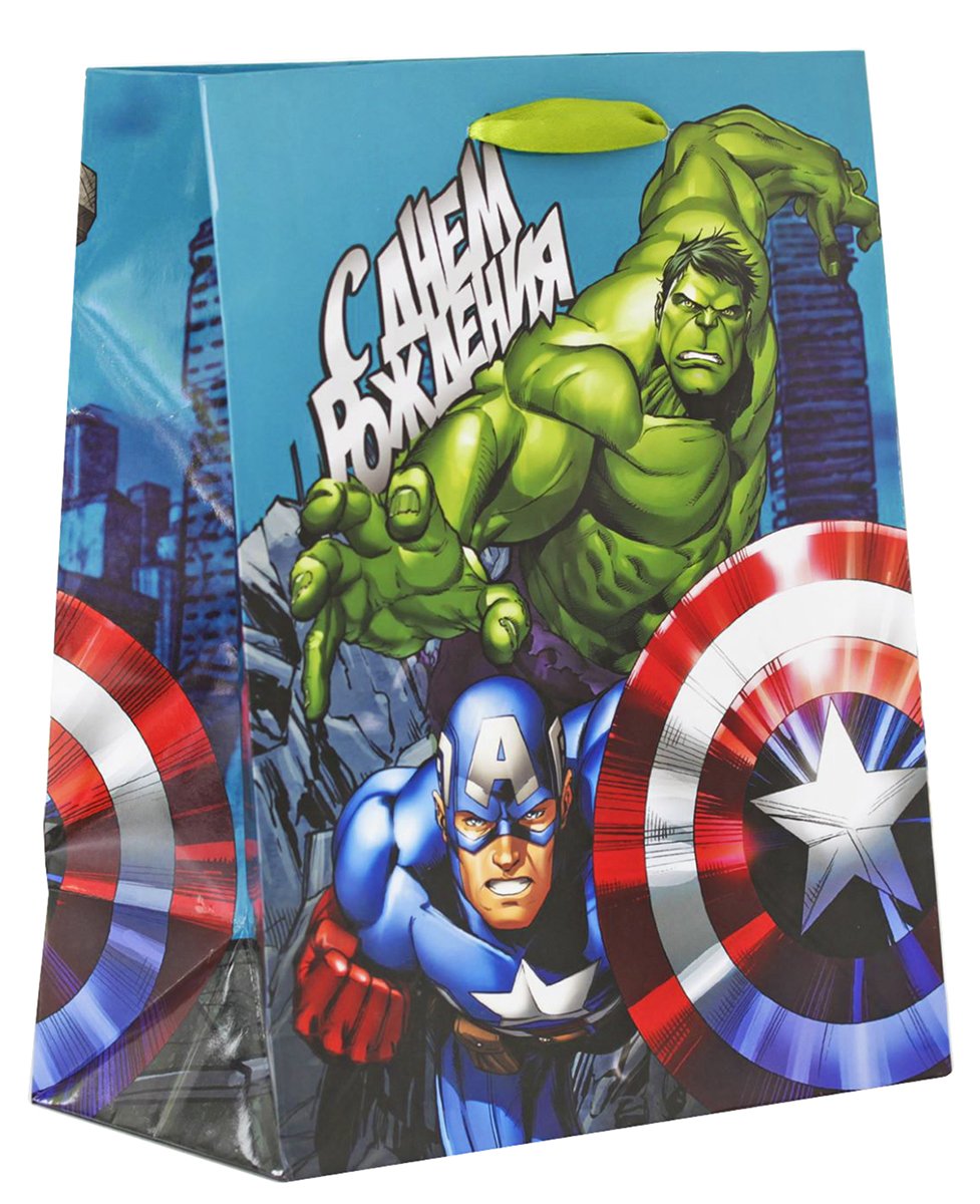 Пакет ламинат вертикальный "Marvel", Мстители, 23х27х11,5 см 4628761, Marvel