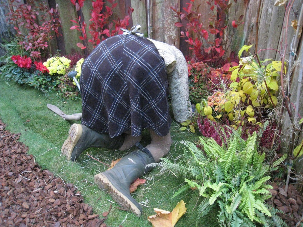 Пугало на даче сосед здоровался