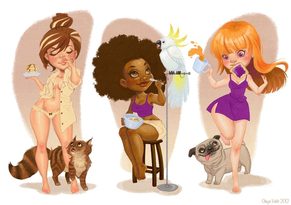 Рисованные девушки смешные