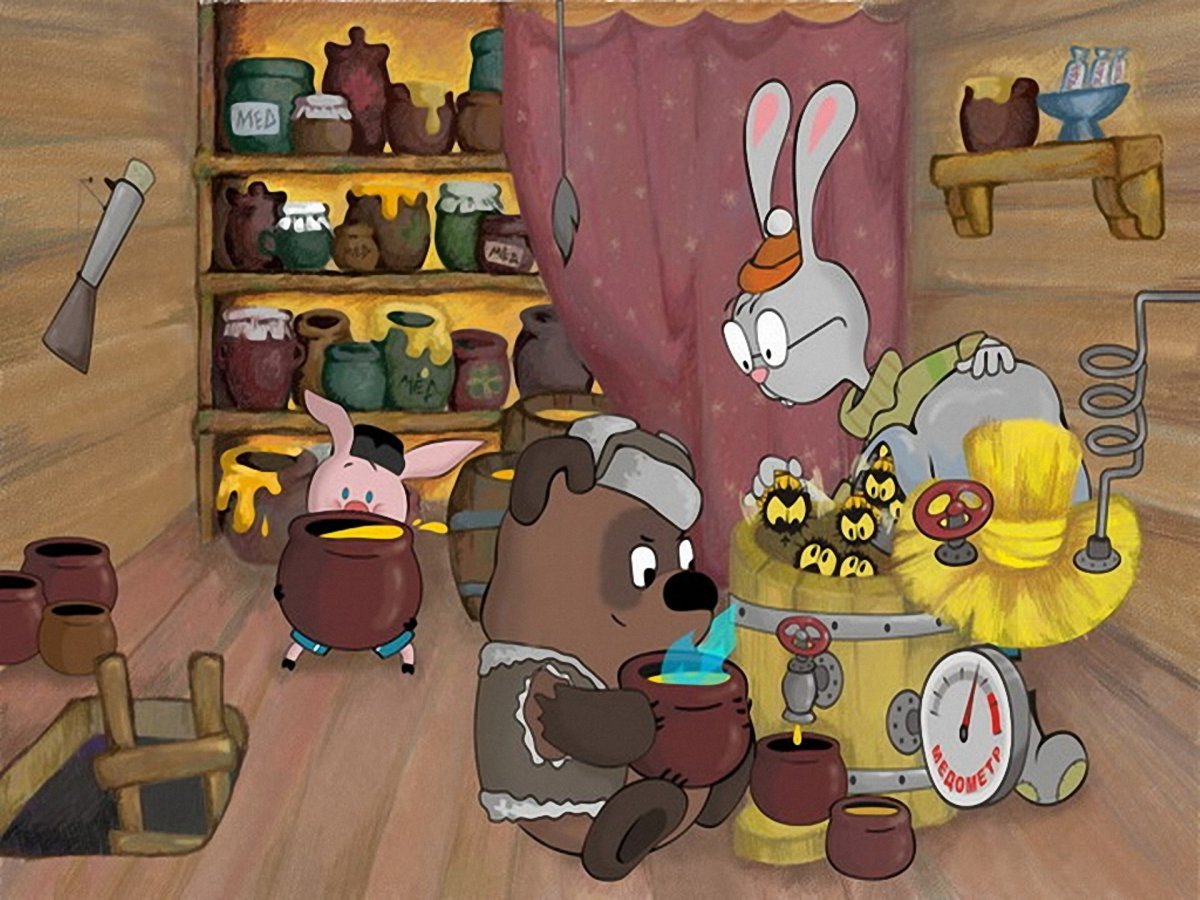 Винни пух в гостях у кролика