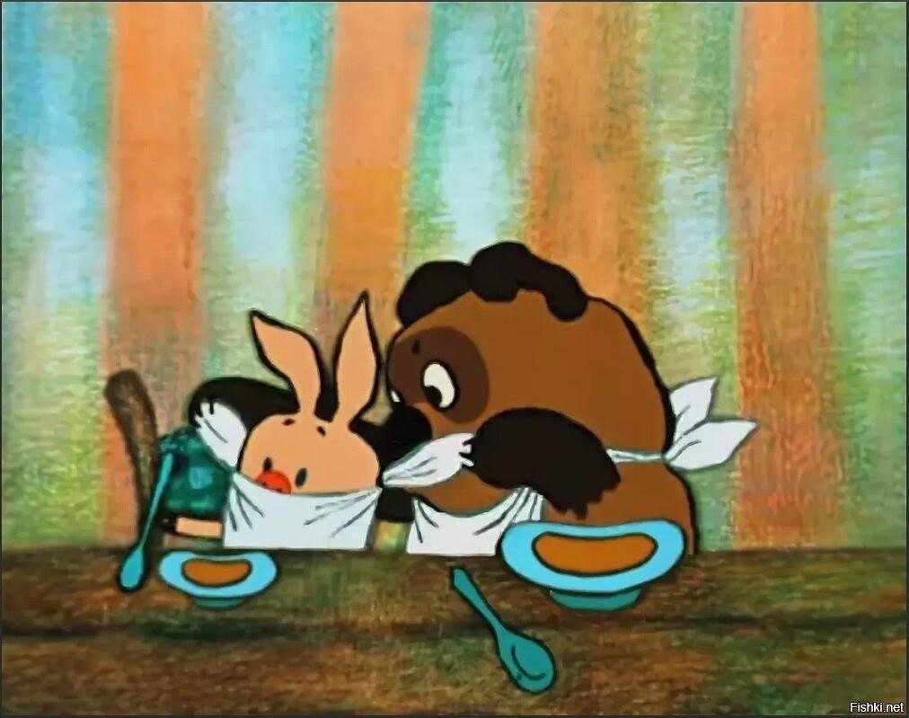 Винни пух Пятачок и кролик