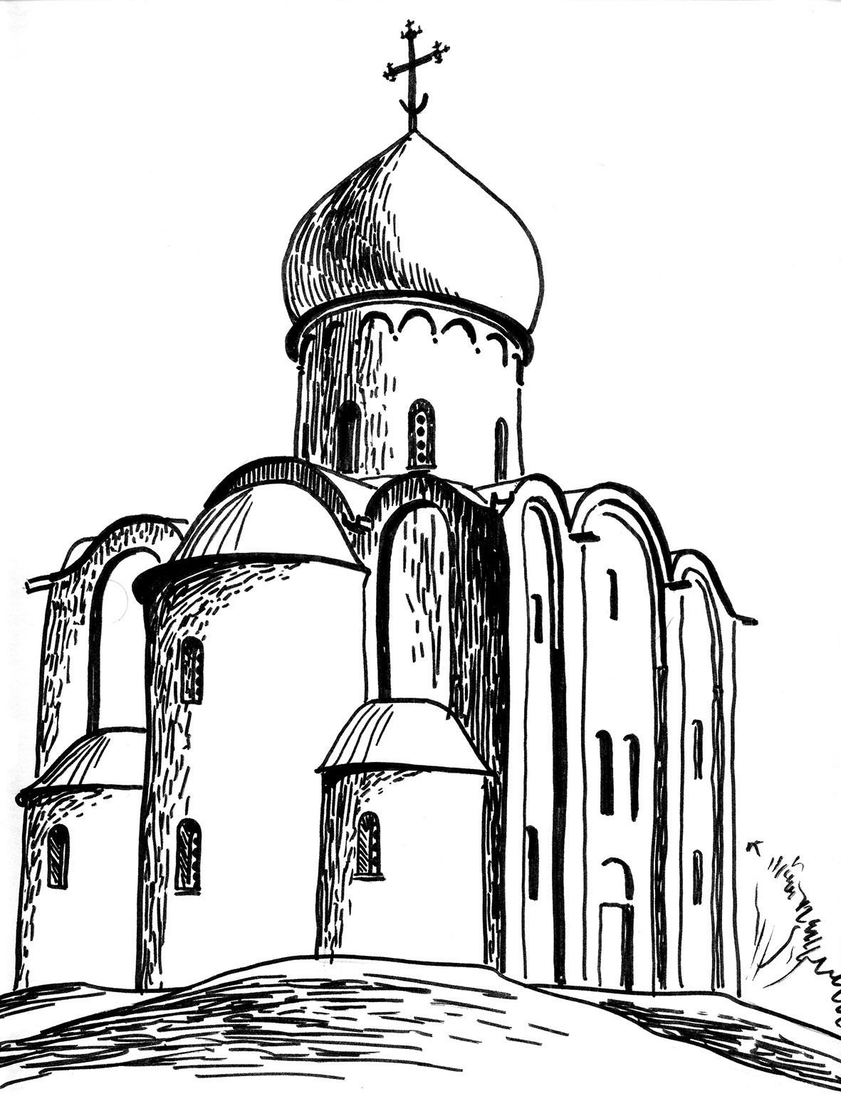 Рисунки церквей и храмов карандашом