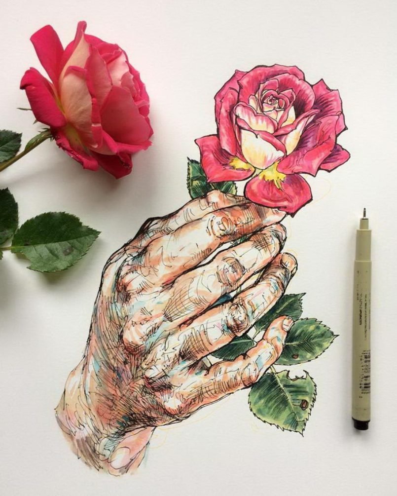 Эстетика зарисовки в цвете