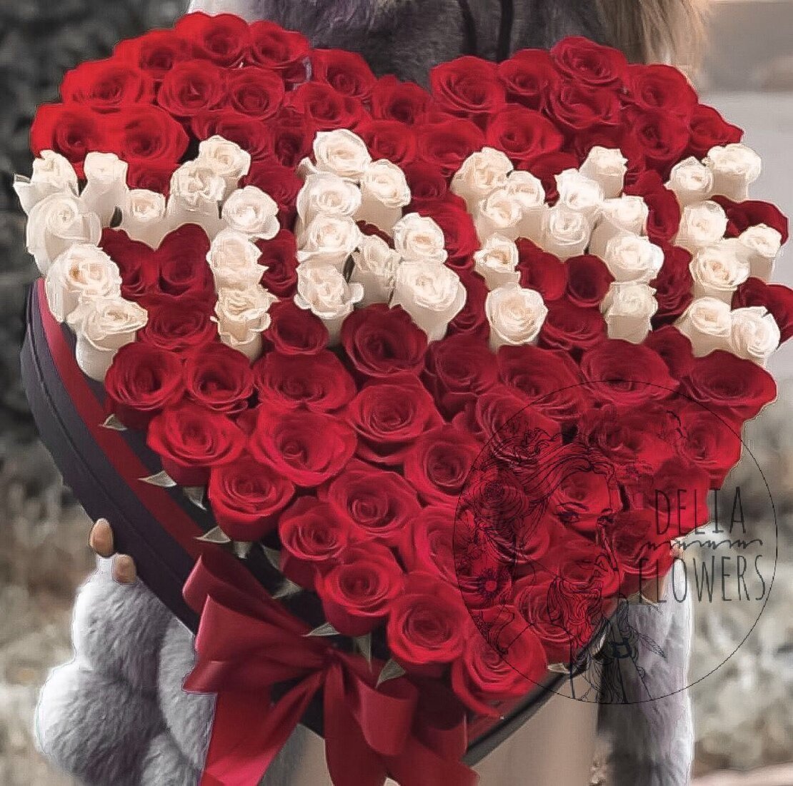 Букет в виде сердца