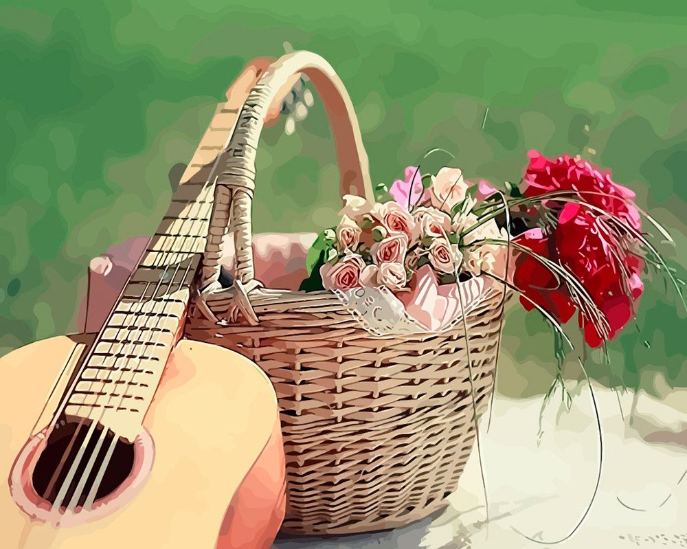 Электрогитара и цветы