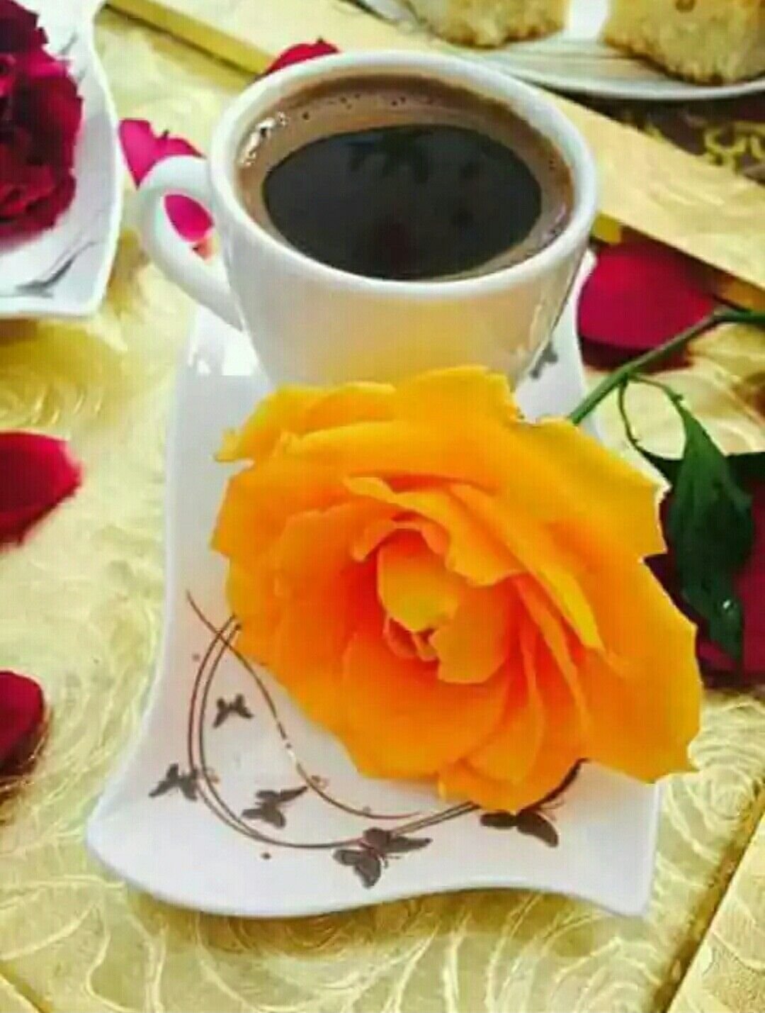 Утро кофе цветы