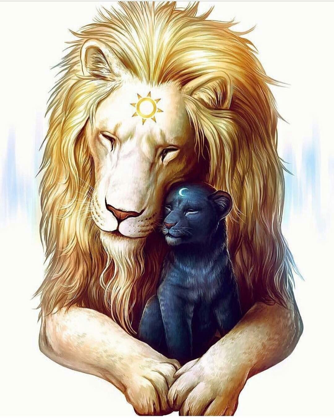 Белая львица и черный Лев