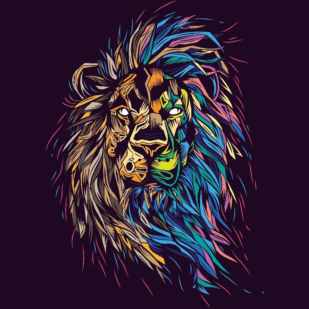 Лев арт рисунок