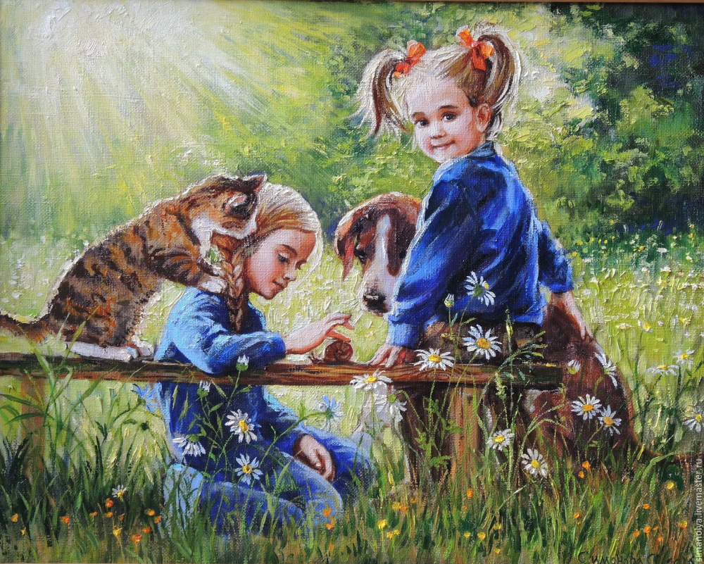 Два мальчика и собака