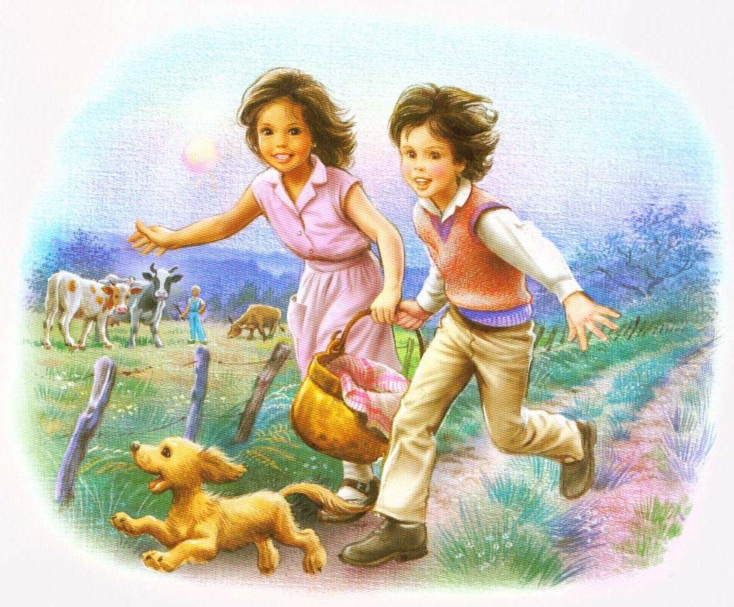 Две девочки и собака