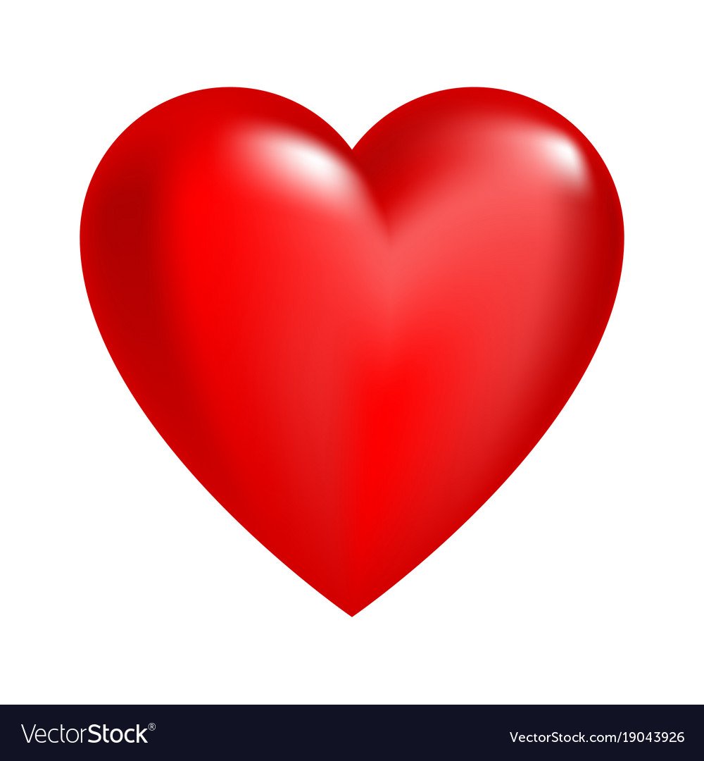 Белый фон с красным сердцем матовым