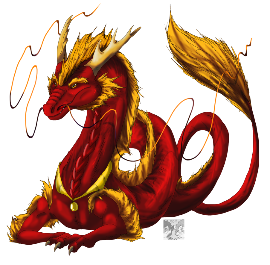 Дракон на белом фоне
