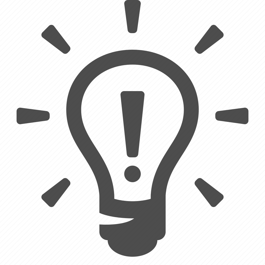 Лампочка с восклицательным знаком