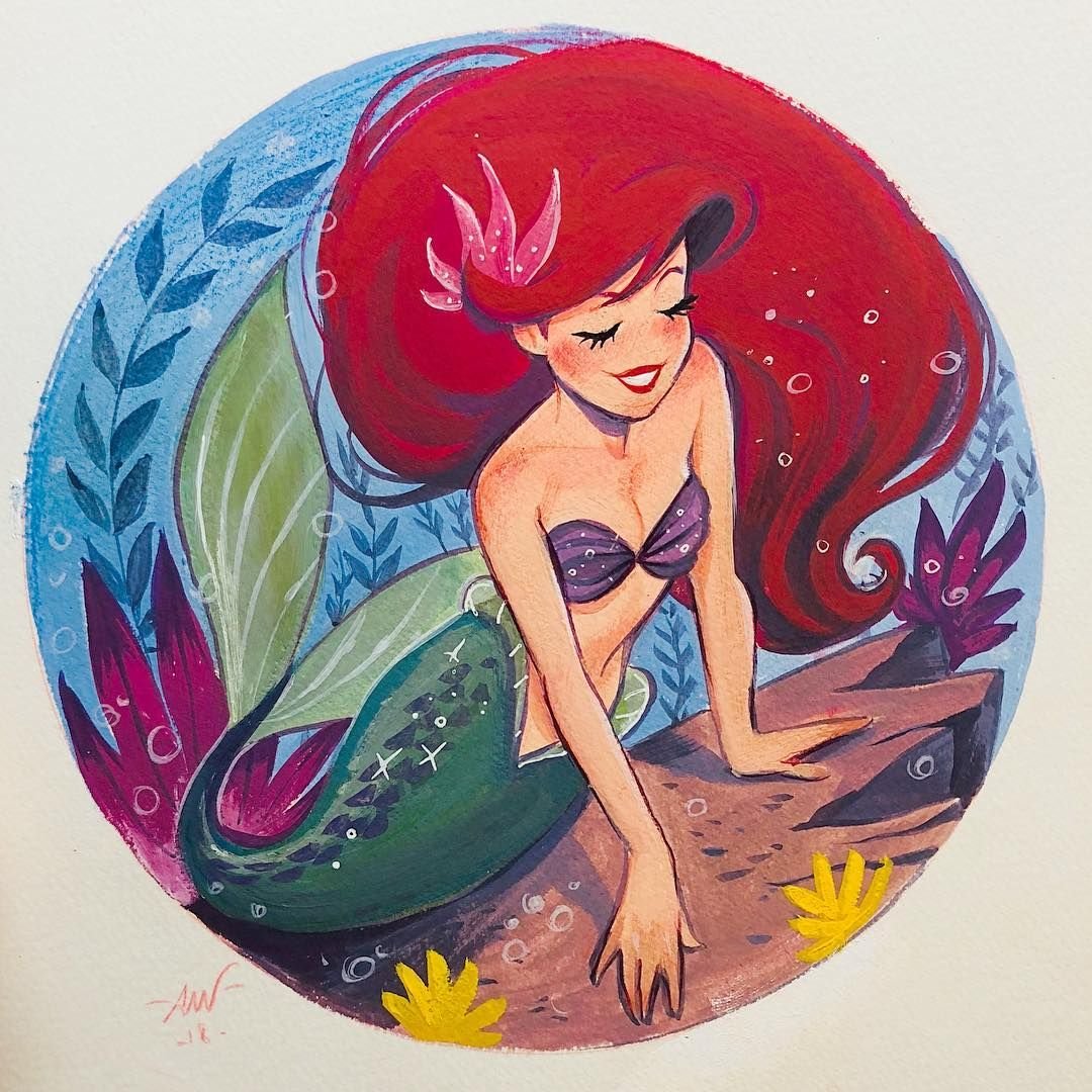 Ариэль Дисней в круге