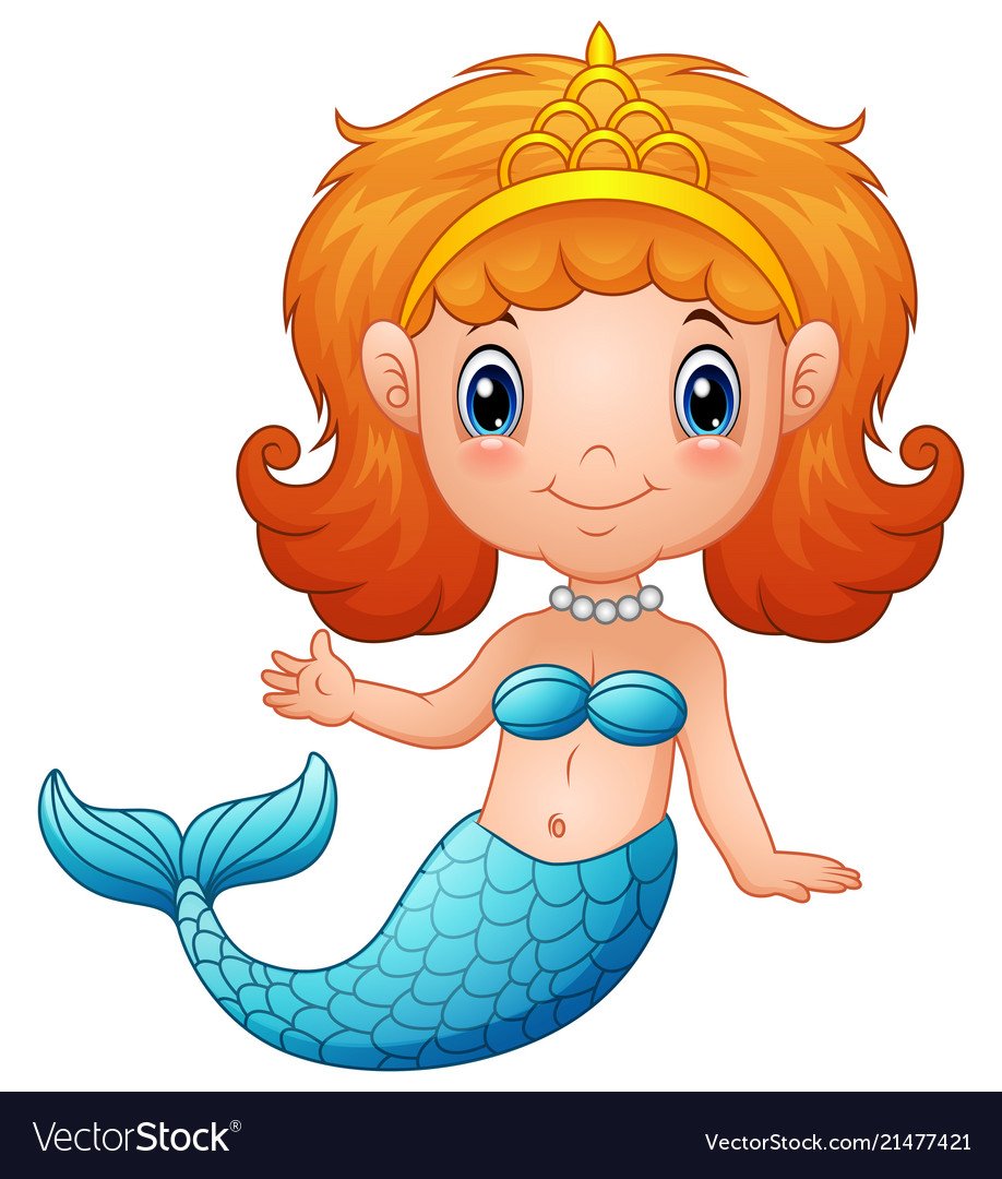 Русалочка маленькая вектор