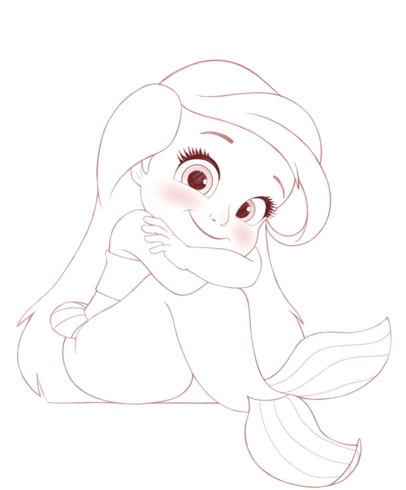 Нарисовать русалку Ариель
