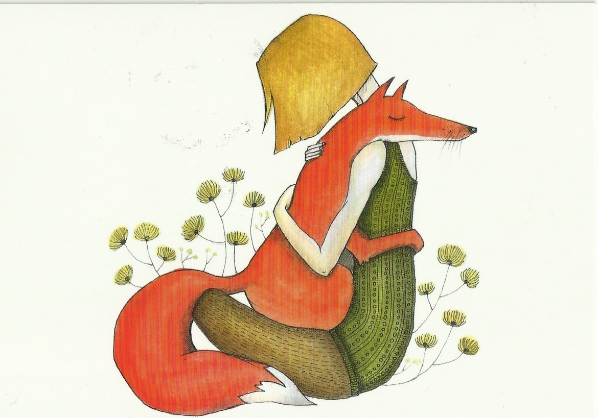 Открытка с лисенком