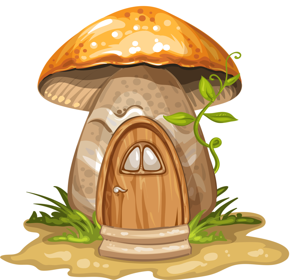 Мультяшный домик грибок