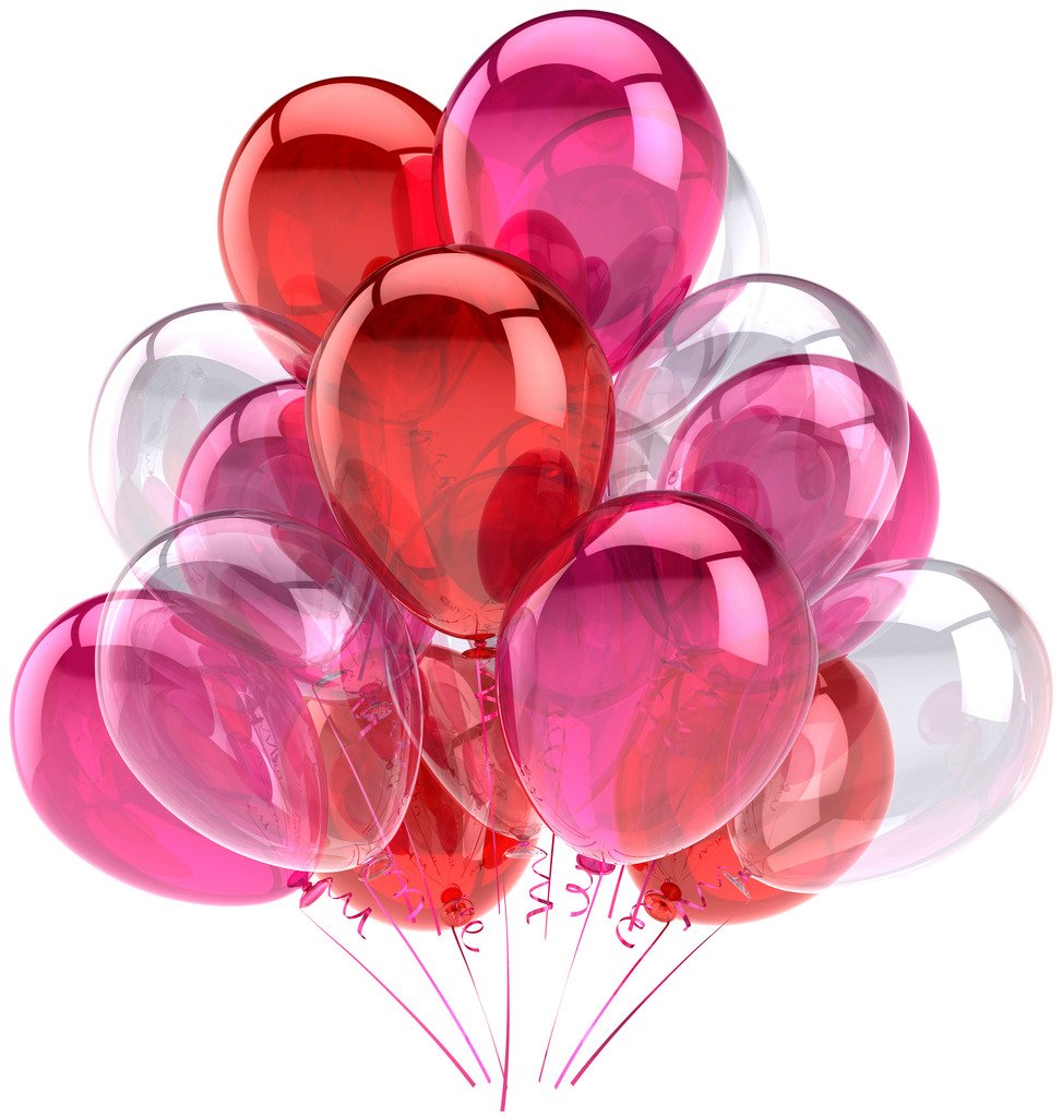 Воздушные шарики на белом фоне