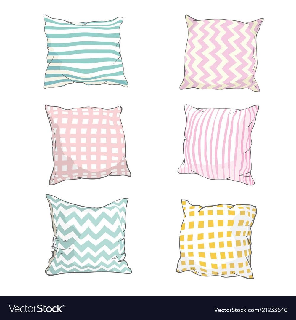 Подушки белые на голубом фоне