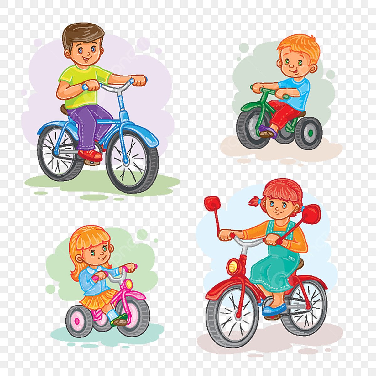 Ребенок на велосипеде вектор