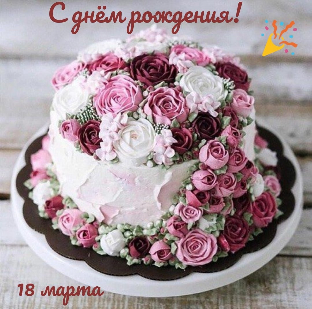 Торт с кремовыми розами