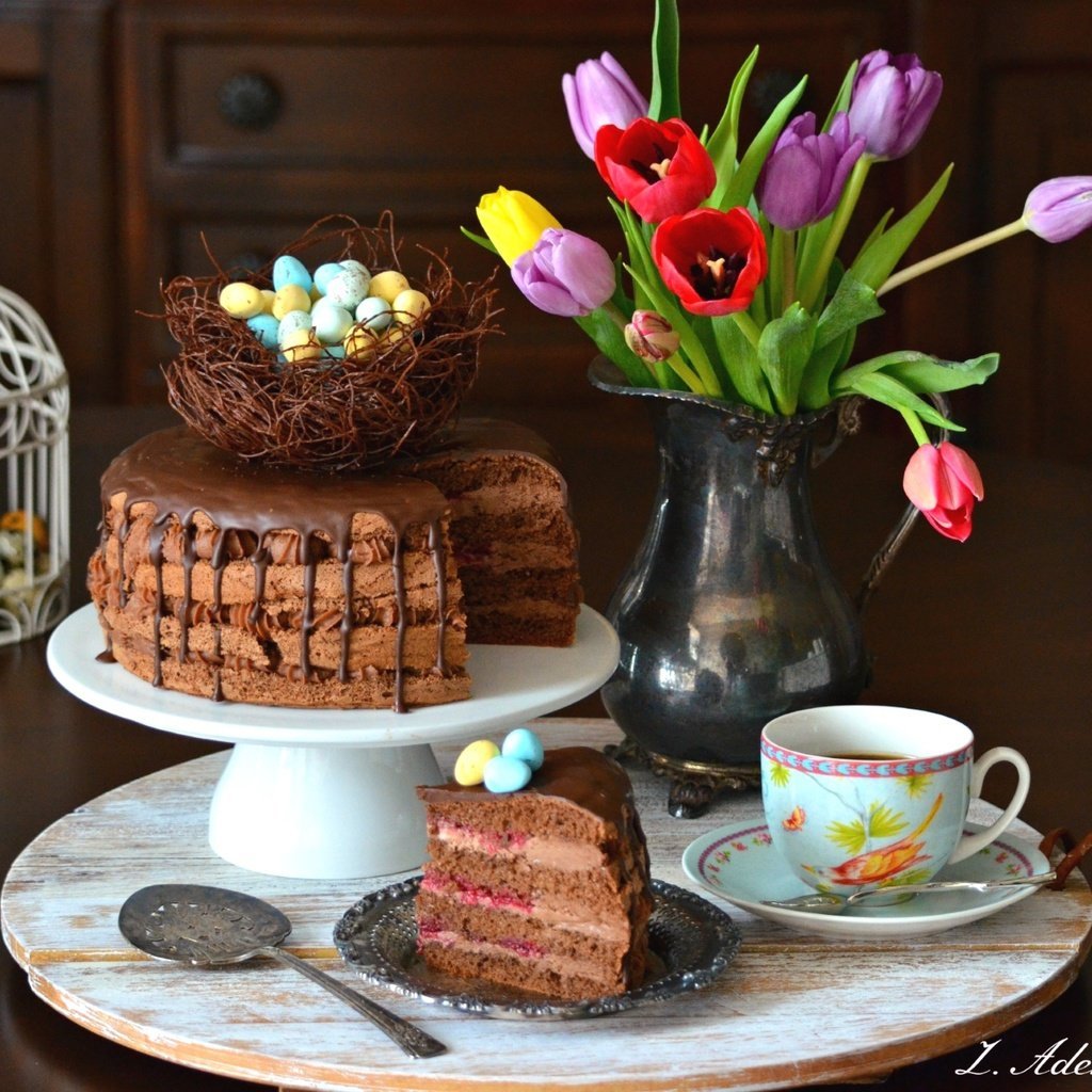 Тортик и цветы