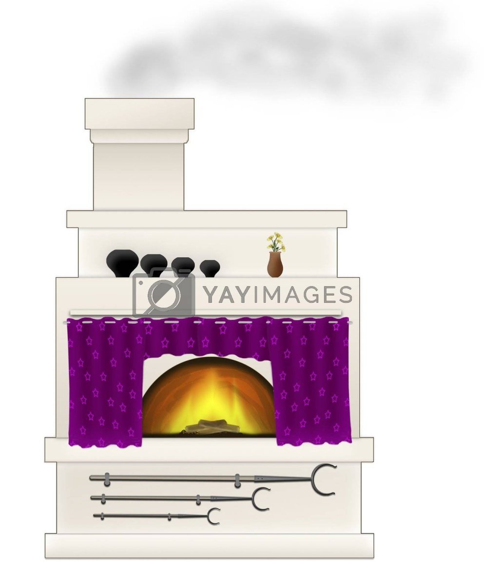 Сказочная кухня с печкой