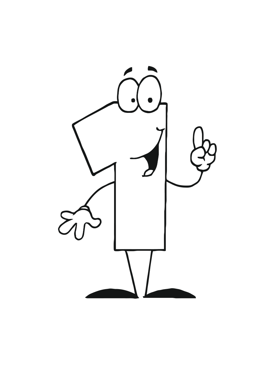 Цифра 1 картинка мультяшная