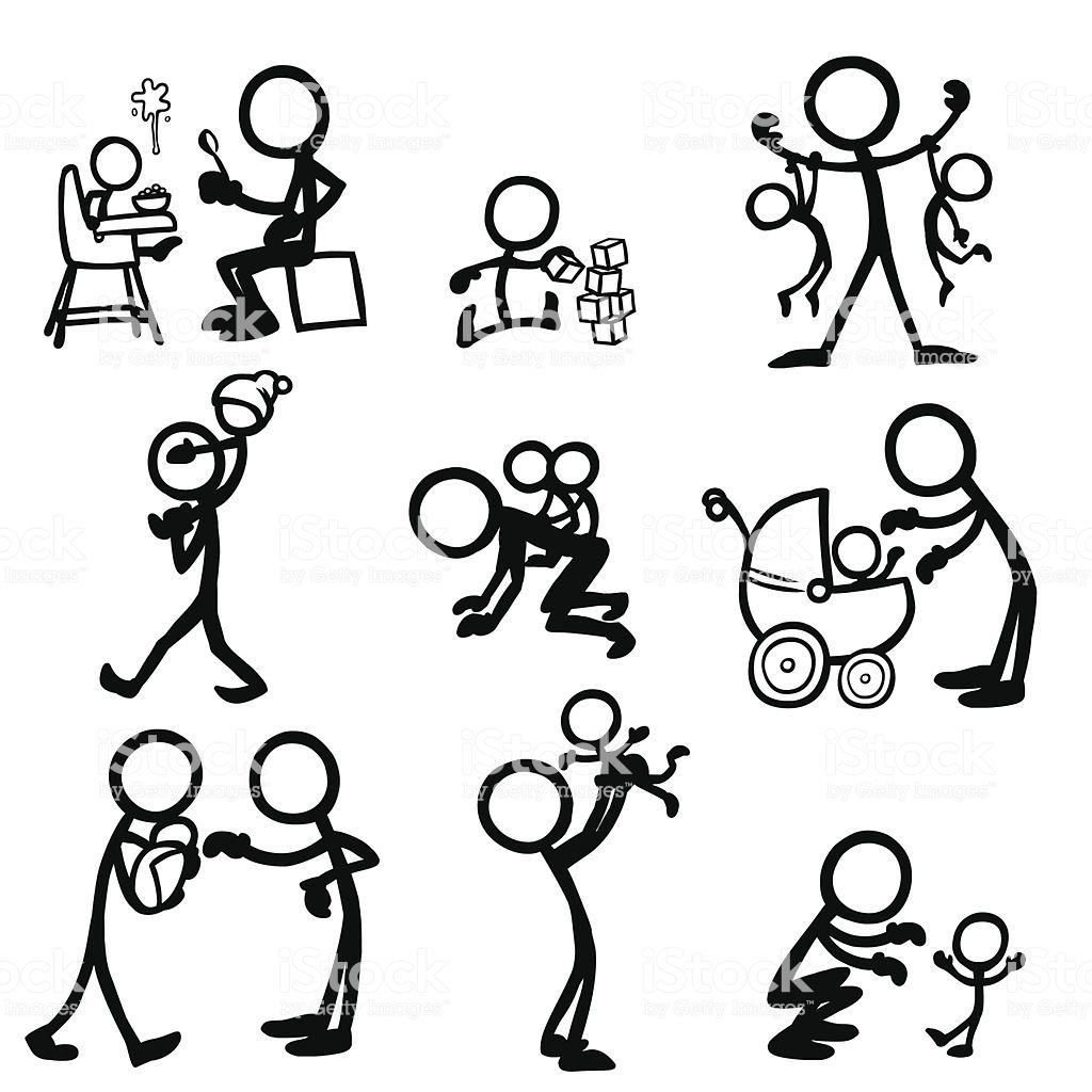 Контурные человечки вектор