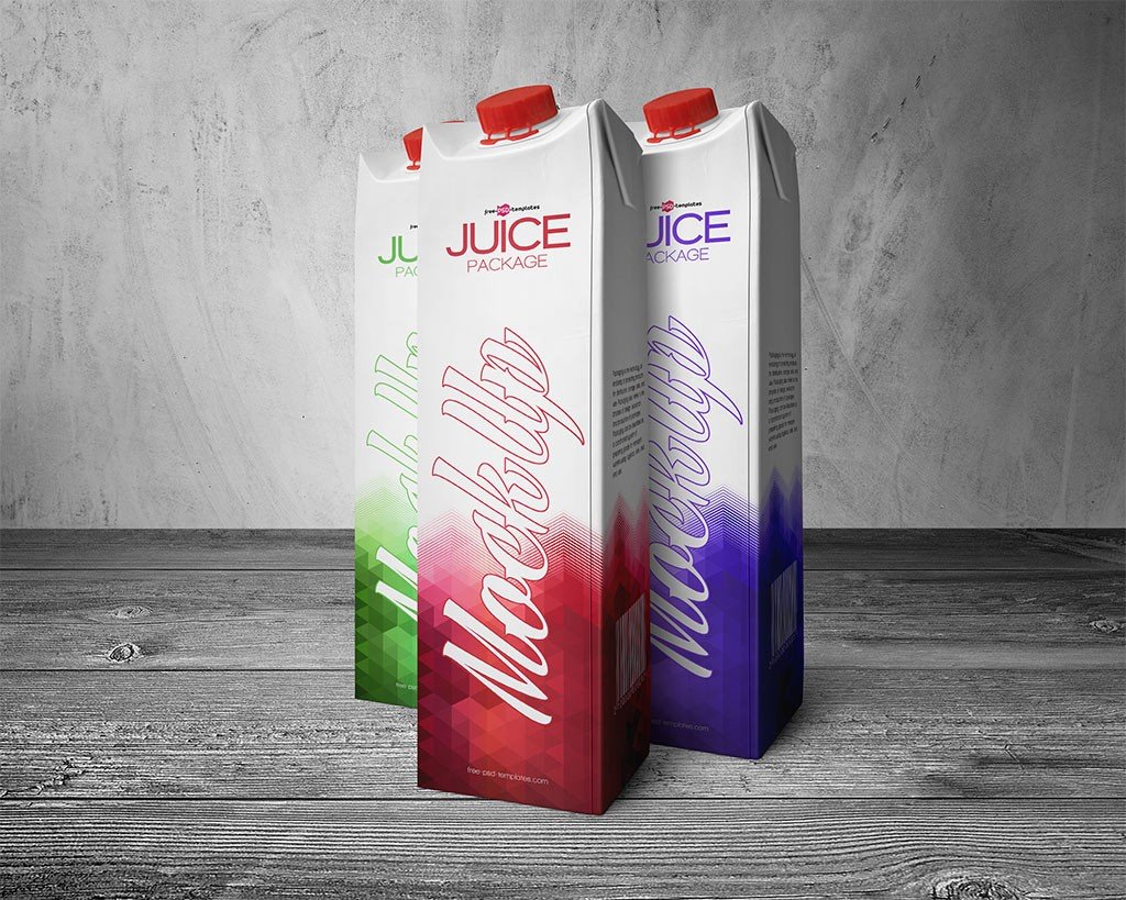 Juice carton Box Mockup