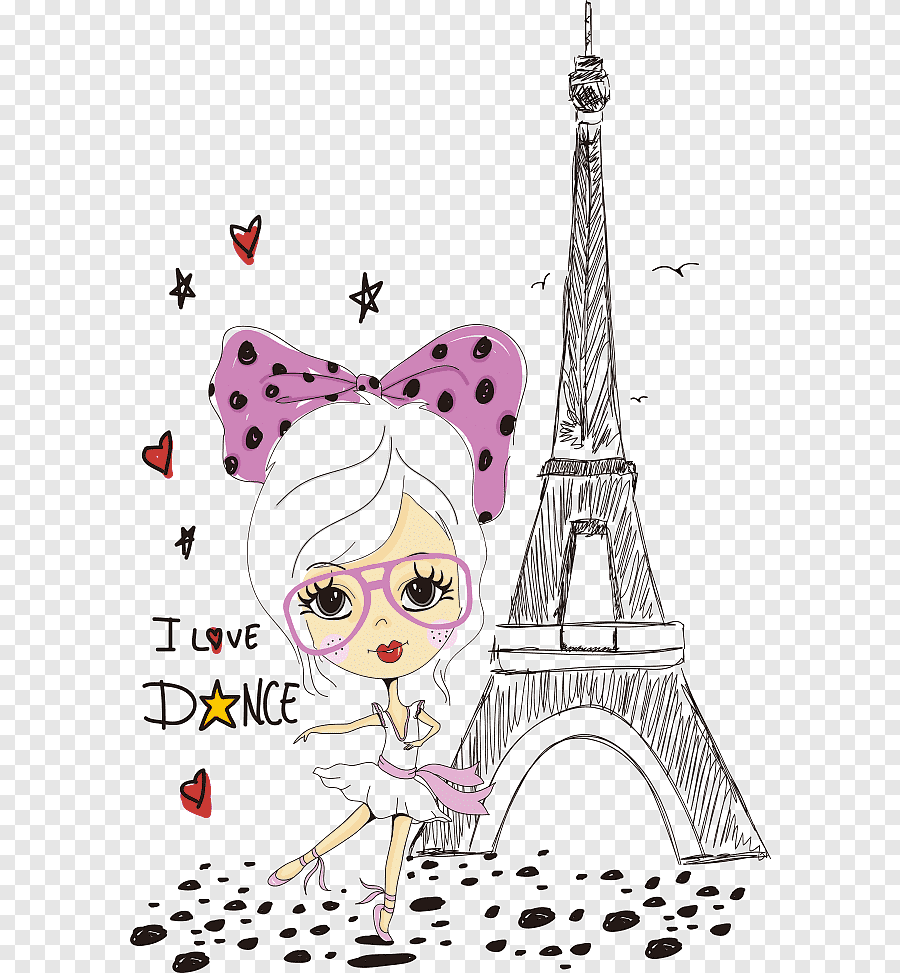 Иллюстрации девочка в Париже