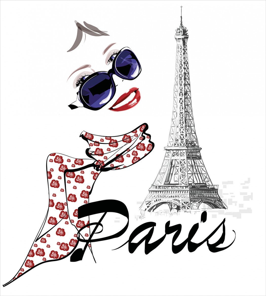 Девушка Париж вектор