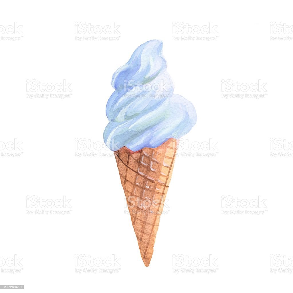 Мороженое рисунок акварелью
