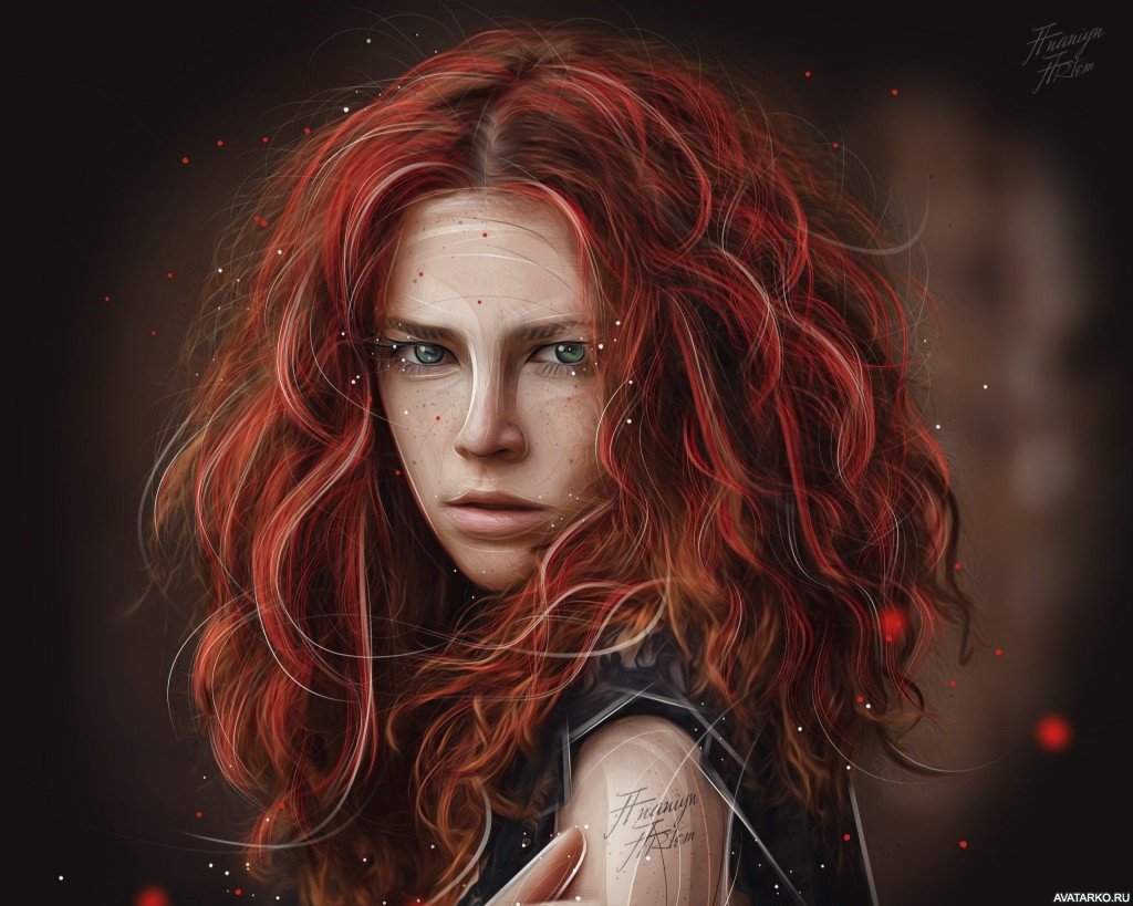 Dayana Crunk с красными волосами