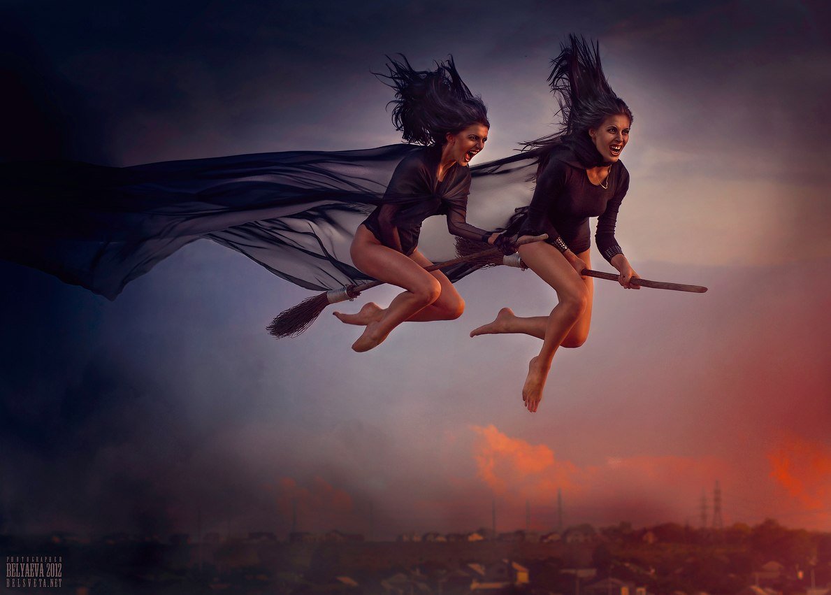 Ведьма летает на метле