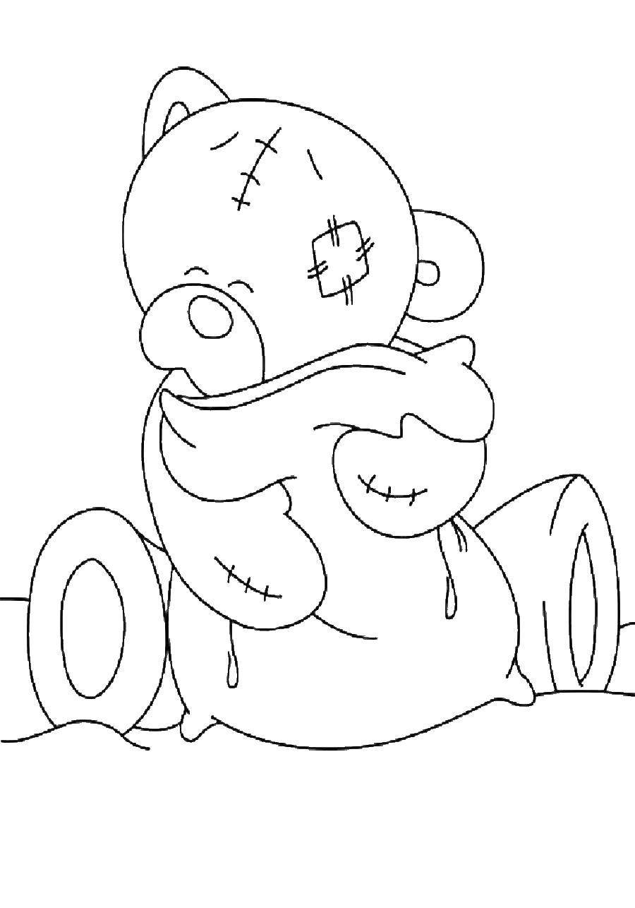 Медвежонок Тедди раскраска