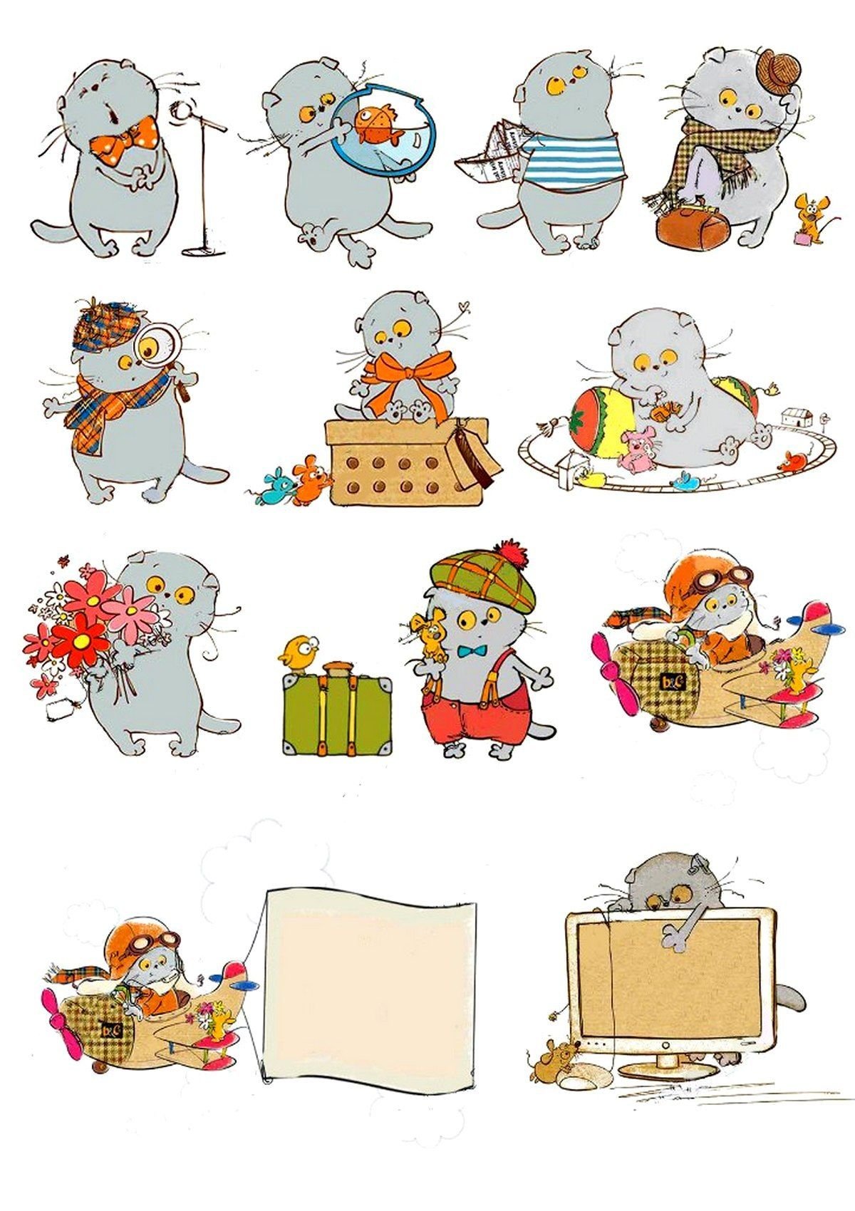 Наклейки кот Басик