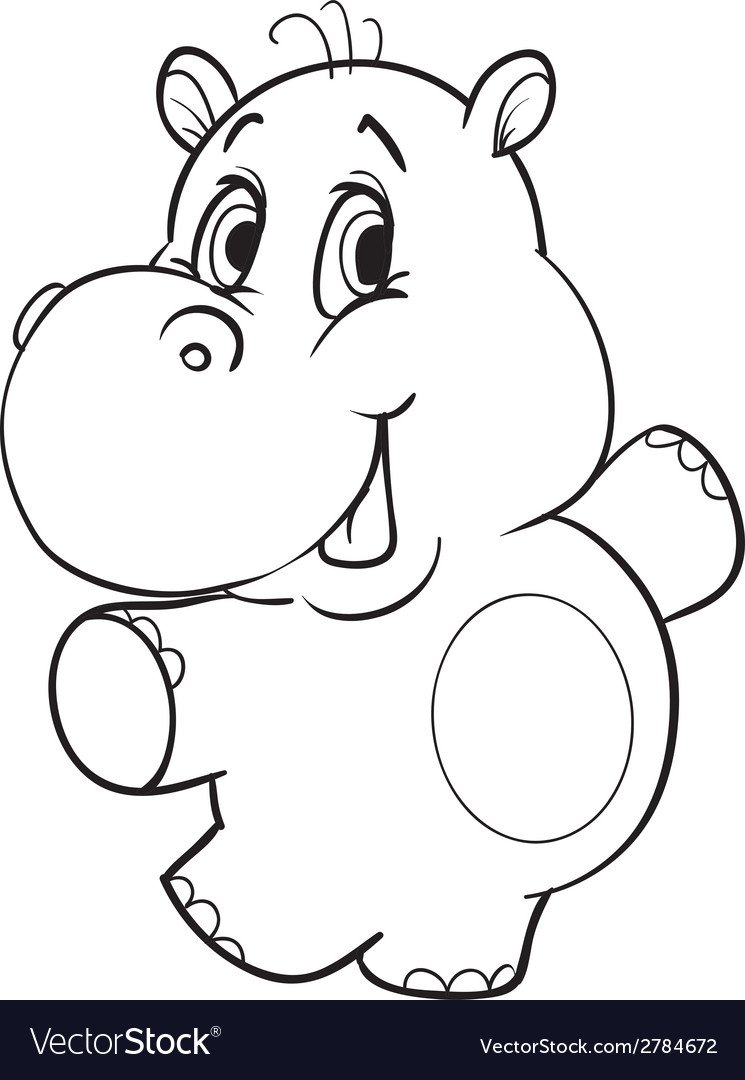Бегемот раскраска
