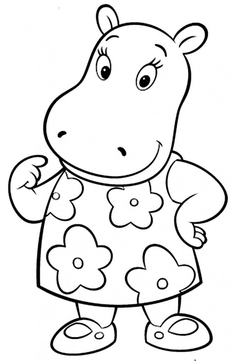 Бегемот в болоте раскраска