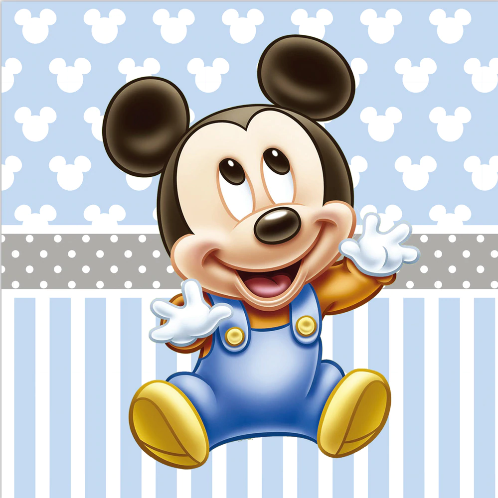 Малыш Микки на голубом фоне